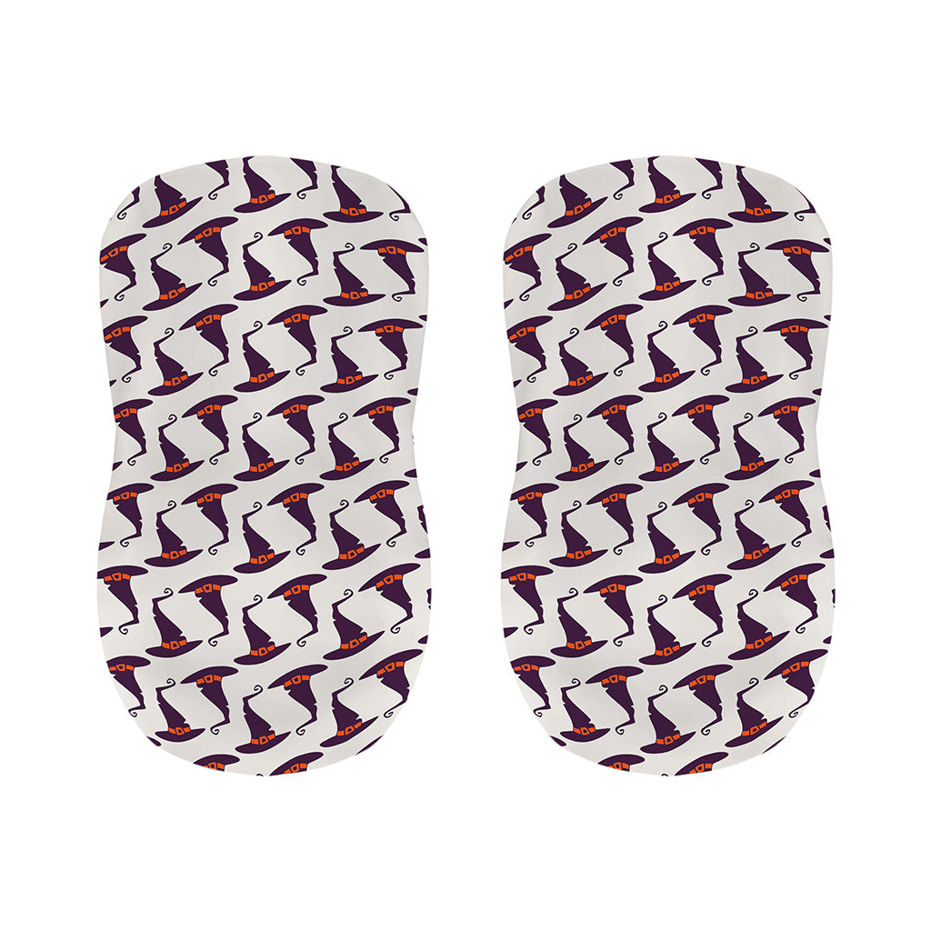 Purple Halloween Witch Hat Pattern Print Bar Stool Covers