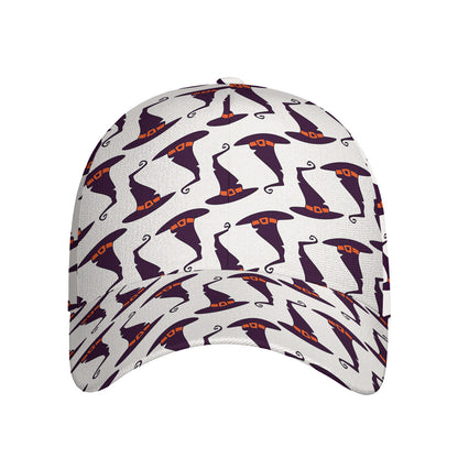 Purple Halloween Witch Hat Pattern Print Baseball Cap