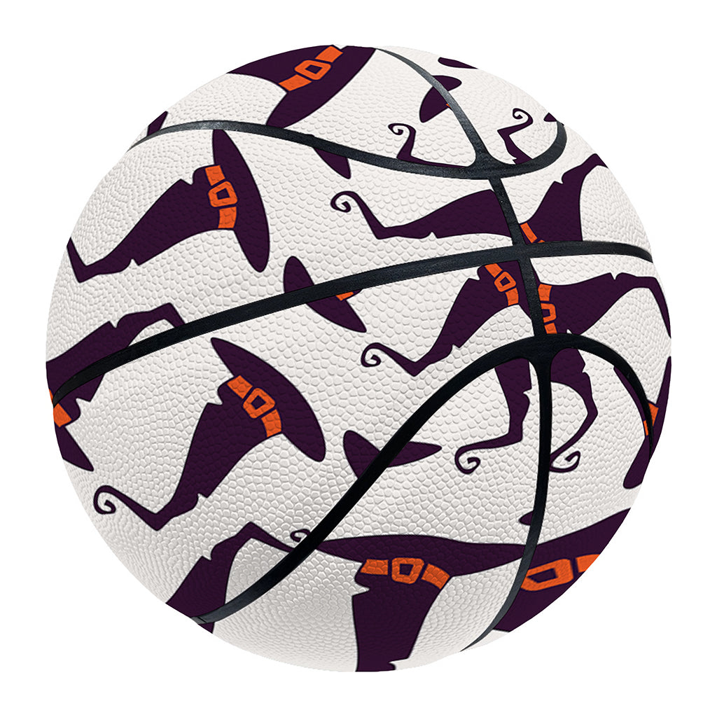 Purple Halloween Witch Hat Pattern Print Basketball