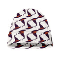 Purple Halloween Witch Hat Pattern Print Beanie