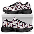 Purple Halloween Witch Hat Pattern Print Black Chunky Shoes