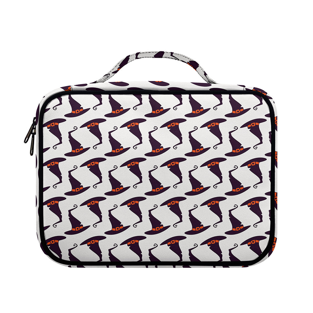 Purple Halloween Witch Hat Pattern Print Briefcase Bible Bag