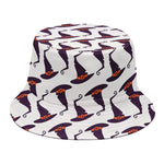 Purple Halloween Witch Hat Pattern Print Bucket Hat