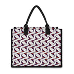 Purple Halloween Witch Hat Pattern Print Canvas Tote Bag