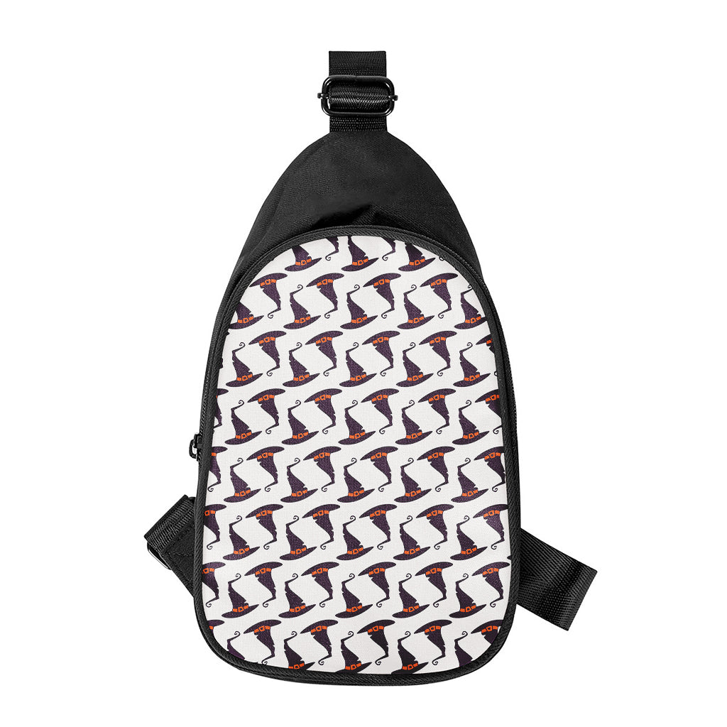 Purple Halloween Witch Hat Pattern Print Chest Bag