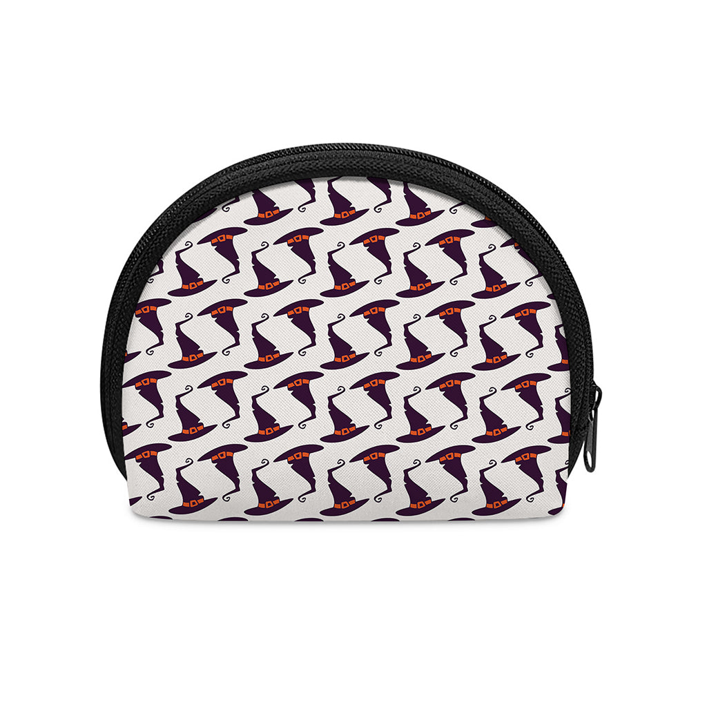 Purple Halloween Witch Hat Pattern Print Coin Purse