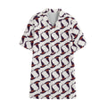 Purple Halloween Witch Hat Pattern Print Cotton Hawaiian Shirt