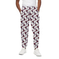 Purple Halloween Witch Hat Pattern Print Cotton Sweatpants