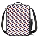 Purple Halloween Witch Hat Pattern Print Crossbody Lunch Bag