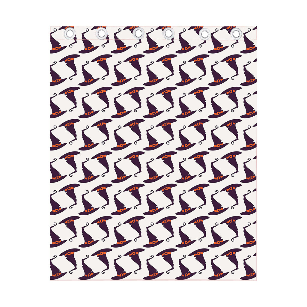 Purple Halloween Witch Hat Pattern Print Curtain