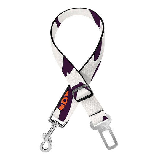 Purple Halloween Witch Hat Pattern Print Dog Seat Belt