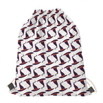 Purple Halloween Witch Hat Pattern Print Drawstring Bag