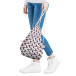 Purple Halloween Witch Hat Pattern Print Drawstring Bag