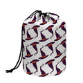 Purple Halloween Witch Hat Pattern Print Drawstring Makeup Bag