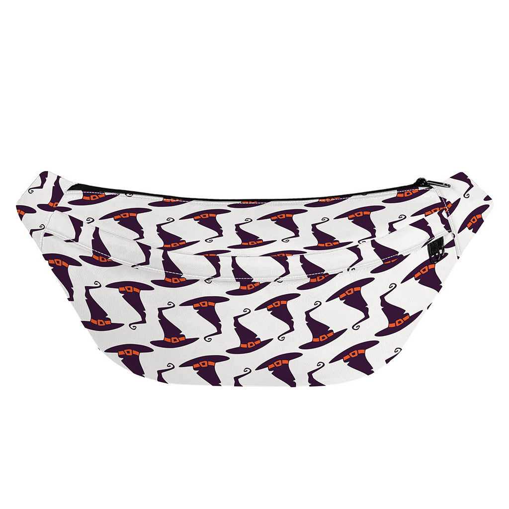 Purple Halloween Witch Hat Pattern Print Fanny Pack