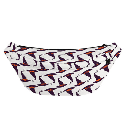 Purple Halloween Witch Hat Pattern Print Fanny Pack