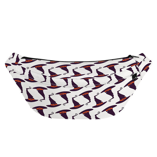 Purple Halloween Witch Hat Pattern Print Fanny Pack