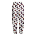 Purple Halloween Witch Hat Pattern Print Fleece Lined Knit Pants