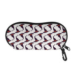 Purple Halloween Witch Hat Pattern Print Glasses Case