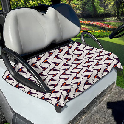 Purple Halloween Witch Hat Pattern Print Golf Cart Seat Cover