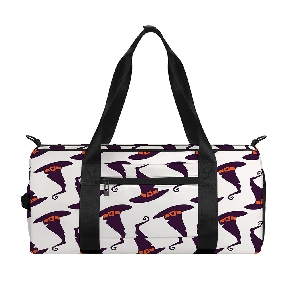 Purple Halloween Witch Hat Pattern Print Gym Bag