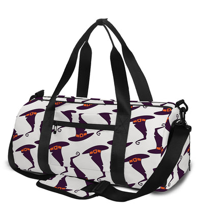 Purple Halloween Witch Hat Pattern Print Gym Bag