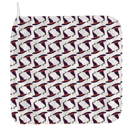 Purple Halloween Witch Hat Pattern Print Hand Towel