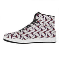 Purple Halloween Witch Hat Pattern Print High Top Leather Sneakers