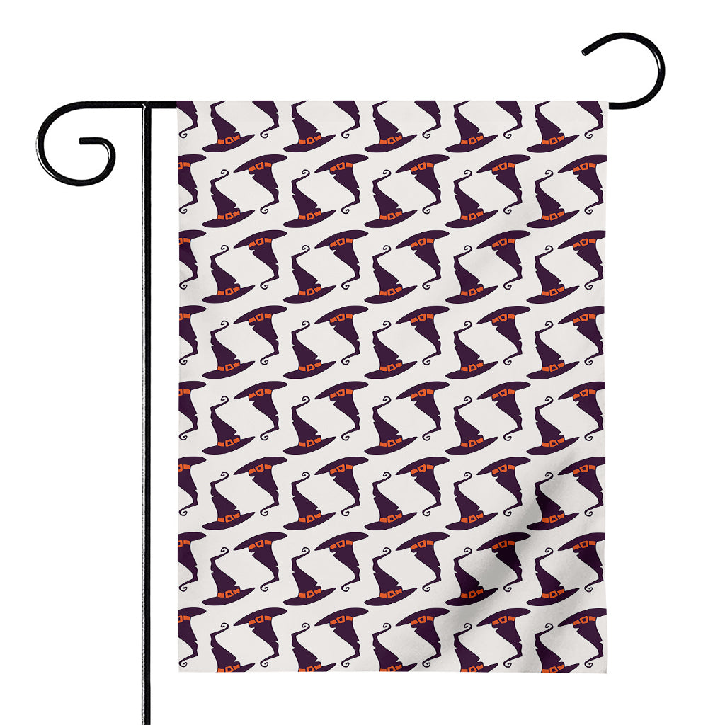 Purple Halloween Witch Hat Pattern Print House Flag