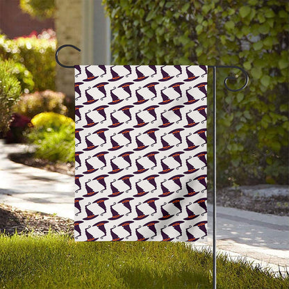 Purple Halloween Witch Hat Pattern Print House Flag