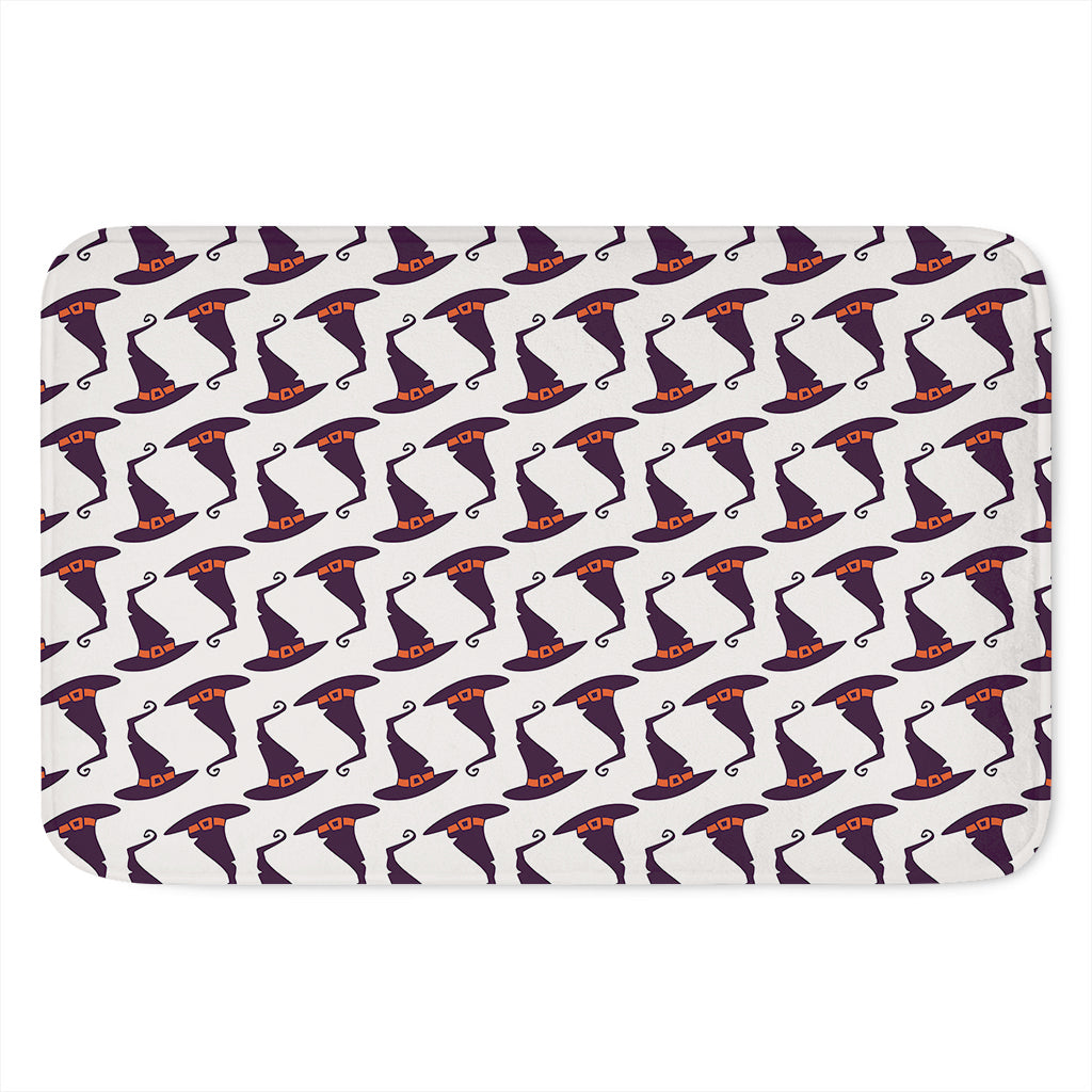 Purple Halloween Witch Hat Pattern Print Indoor Door Mat