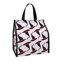 Purple Halloween Witch Hat Pattern Print Insulated Lunch Tote
