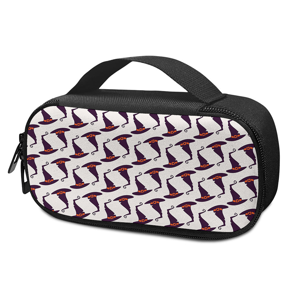Purple Halloween Witch Hat Pattern Print Insulin Cooler Travel Case