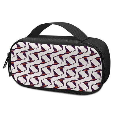 Purple Halloween Witch Hat Pattern Print Insulin Cooler Travel Case