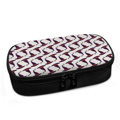 Purple Halloween Witch Hat Pattern Print Insulin Cooler Travel Case