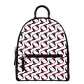 Purple Halloween Witch Hat Pattern Print Leather Backpack
