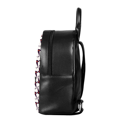 Purple Halloween Witch Hat Pattern Print Leather Backpack