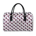Purple Halloween Witch Hat Pattern Print Leather Duffel Bag