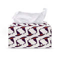 Purple Halloween Witch Hat Pattern Print Leather Tissue Box Cover