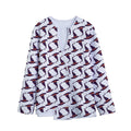Purple Halloween Witch Hat Pattern Print Long Sleeve Short Coat