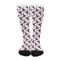 Purple Halloween Witch Hat Pattern Print Long Socks