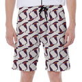 Purple Halloween Witch Hat Pattern Print Men's Beach Shorts