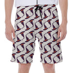 Purple Halloween Witch Hat Pattern Print Men's Beach Shorts