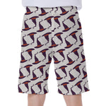 Purple Halloween Witch Hat Pattern Print Men's Beach Shorts