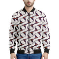 Purple Halloween Witch Hat Pattern Print Men's Bomber Jacket