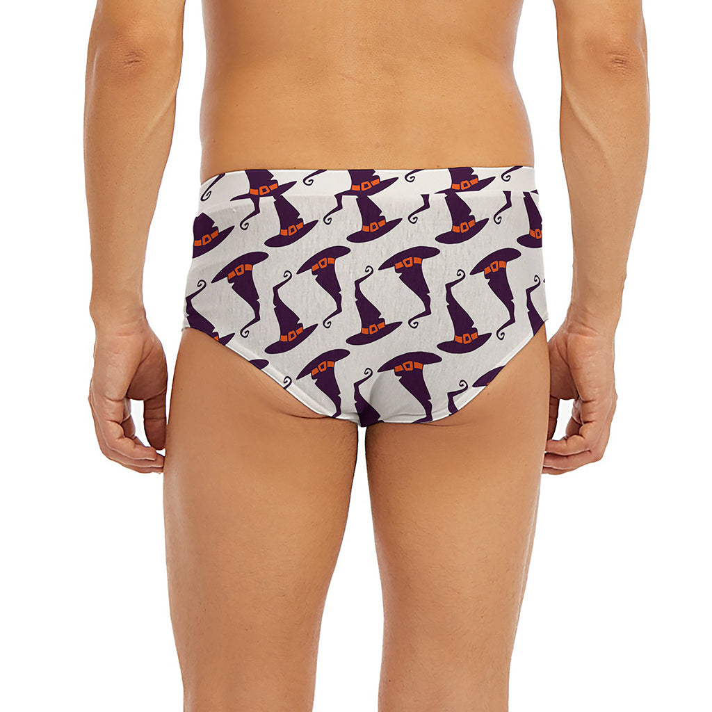 Purple Halloween Witch Hat Pattern Print Men's Briefs