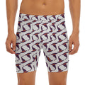 Purple Halloween Witch Hat Pattern Print Men's Long Boxer Briefs