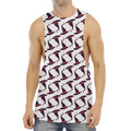 Purple Halloween Witch Hat Pattern Print Men's Muscle Tank Top