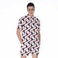 Purple Halloween Witch Hat Pattern Print Men's Romper