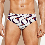 Purple Halloween Witch Hat Pattern Print Men's Swim Briefs